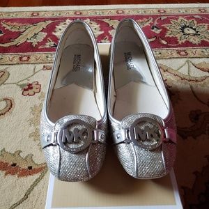 Michael Kors silver glitter flats